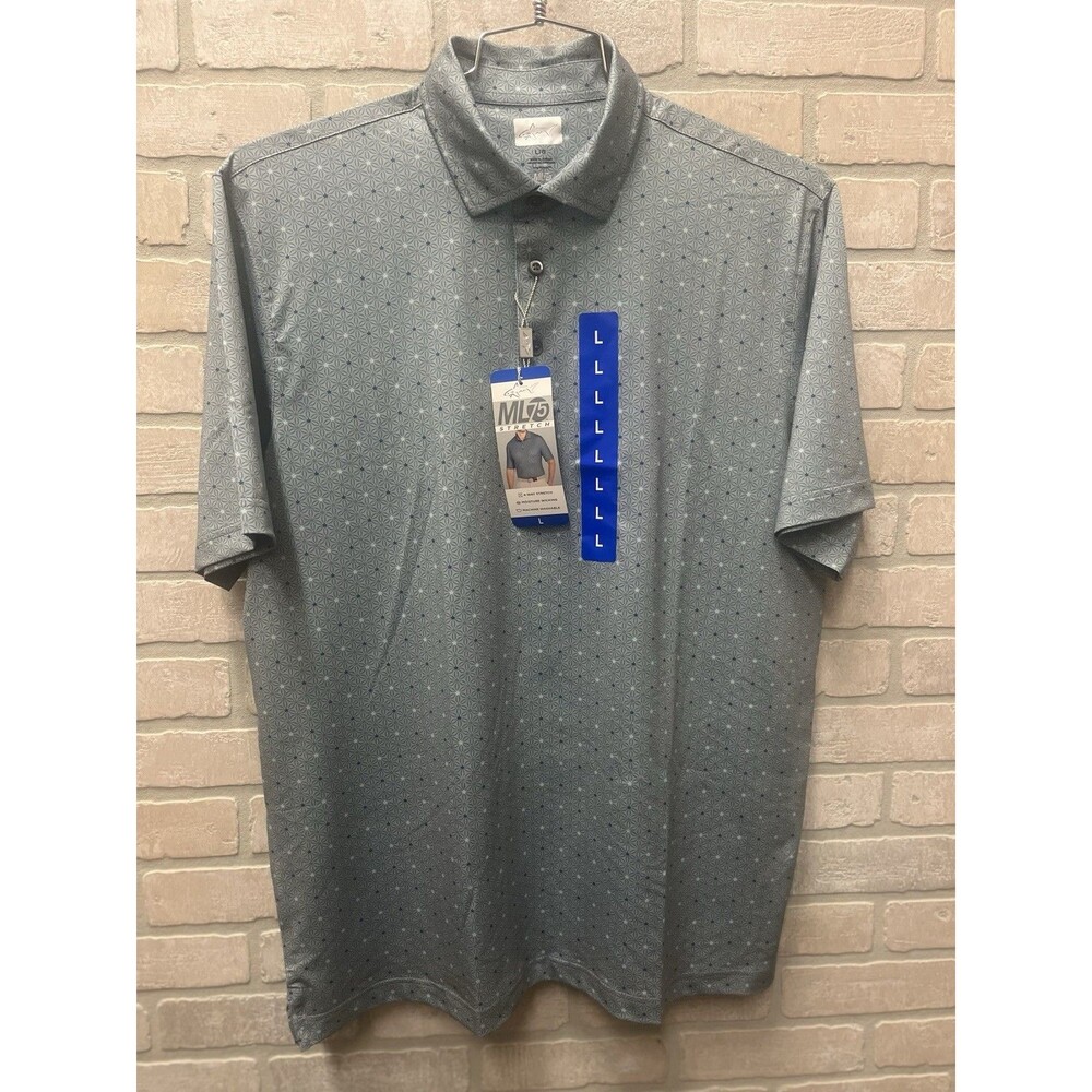 Greg Norman men’s golf polo shirt Green Sz Large play dry ML75 Sports Wear NWT